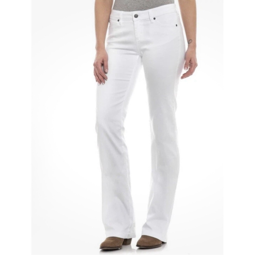 Prana Kayla Jeans Size‎ 2/26 Straight Leg White Mid Rise Organic Cotton Stretch